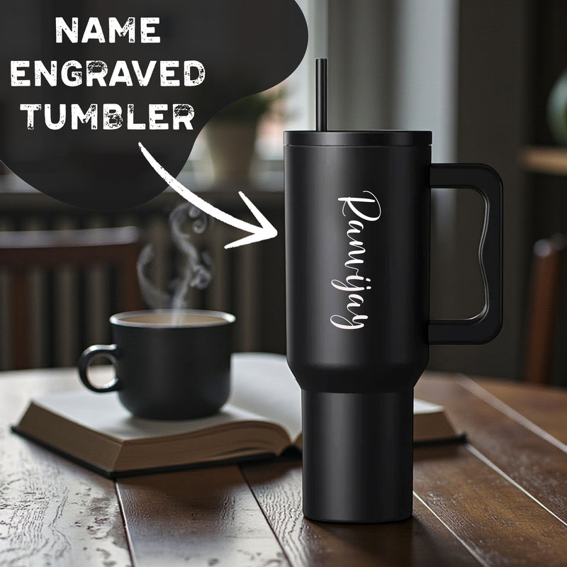 Customized Premium Stainless Steel Straw Tumbler (1200 ml) | Personalized Gift