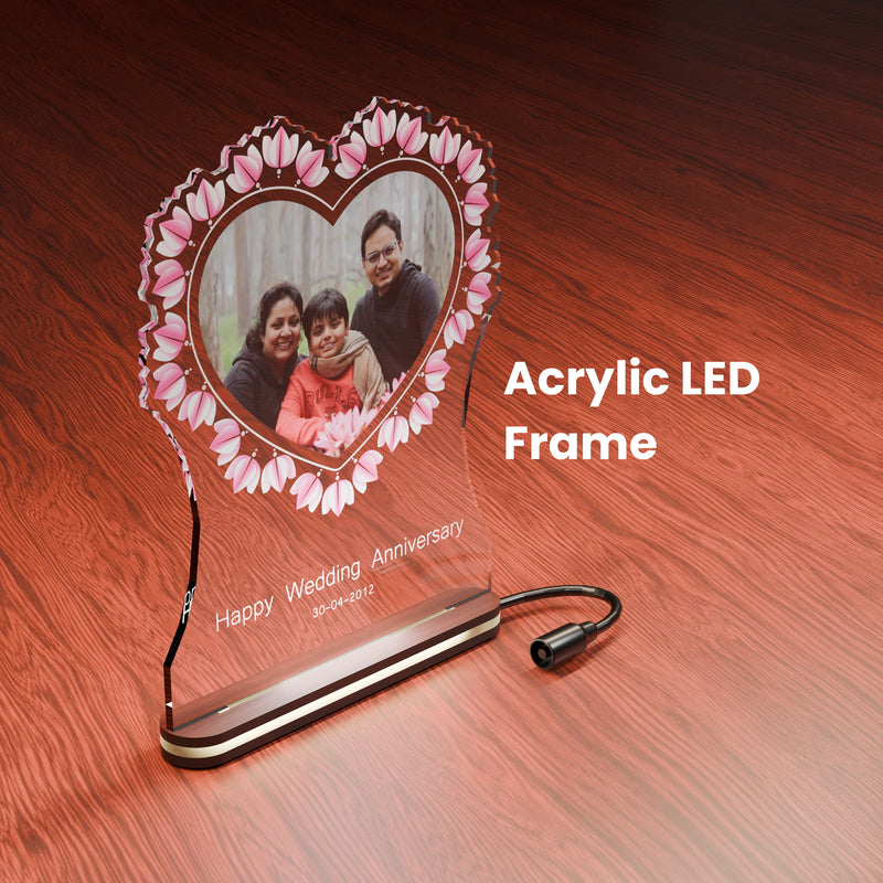 Custom Acrylic LED Photo Frame with Unique Design – Best Gift for Valentine’s, Anniversary & Wedding