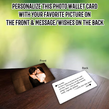 Personalized Wallet Insert Card with Photo & Custom Text