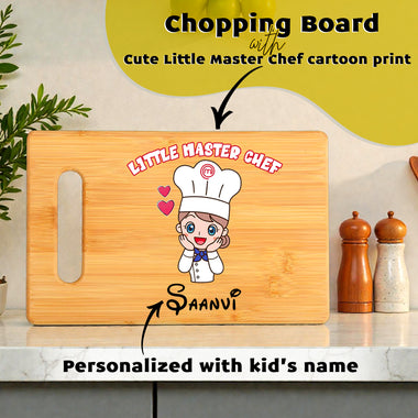 Little Master Chef Personalized Wooden Board for Kids | Custom Name Print