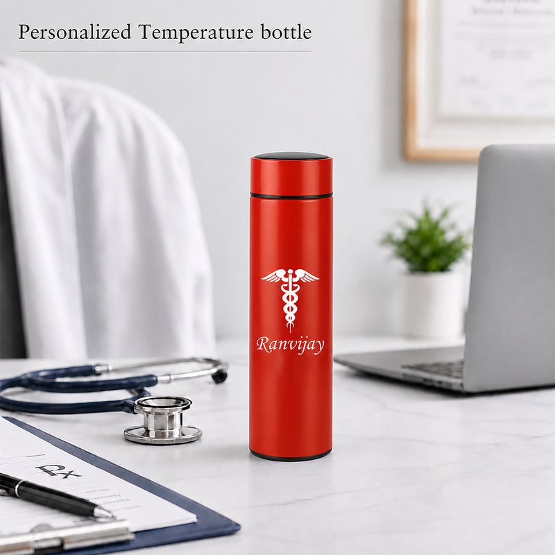 Personalized Custom Doctor's logo & Name Engraved Water Bottle.