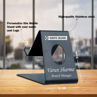 Custom Engraved Stainless Steel Mobile Stand with Name or Logo.