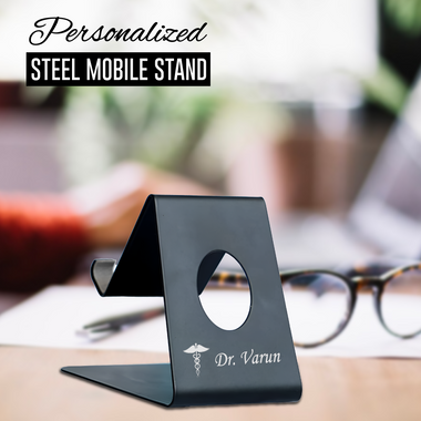 Custom Engraved Stainless Steel Mobile Stand with Name or Logo.