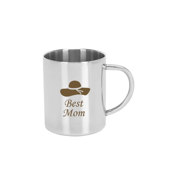 Stainless Steel Coffee Mug With Best Mom Quote Engraved.