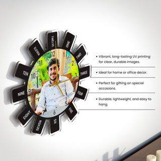 Acrylic Wall Clock (12x12 Inches) – Custom Photo with Unique Design.