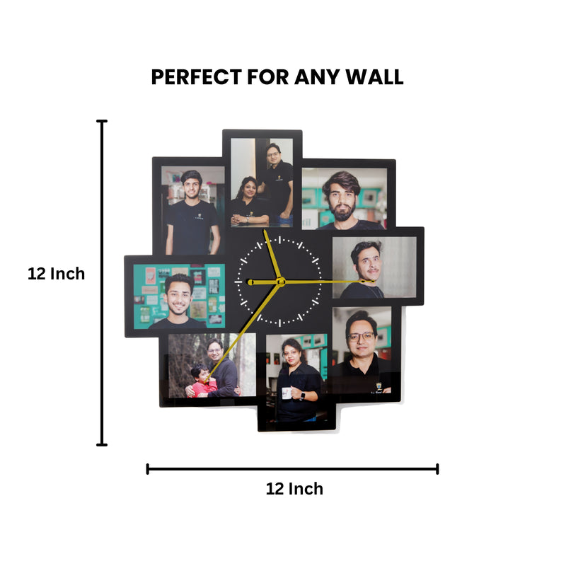 Personalized Gifts Acrylic Wall Clock (12x12 Inches) With Custom 8 Photos.