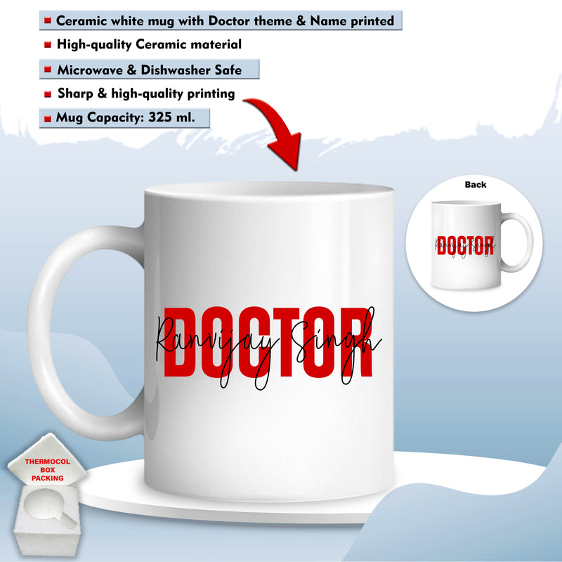 Personalized Doctor Gift Set – Custom Name Printed T-Shirt & Mug for Medical Professionals