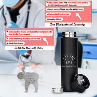Unique Dentist Gift Set – Keychain, Pen, Bottle & Diary with ‘Best Dentist Ever’.