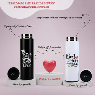 Couple Water Bottle Set of 2 Bottles with Couple Design Printed.