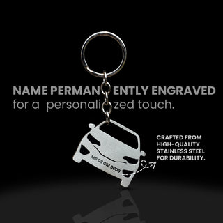 Personalized Stainless Steel Bike & Car Keychain with Name Engraved - Unique Gift for Birthdays for Car/Bike Lovers.