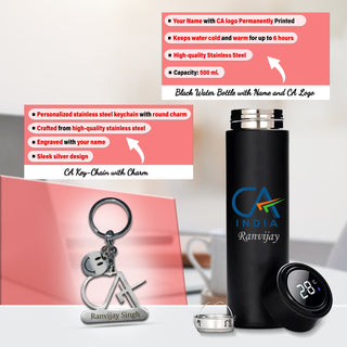 CA Gift Set – Personalized Keychain, Pen, Bottle, Wallet & Diary with Name & Colored Logo