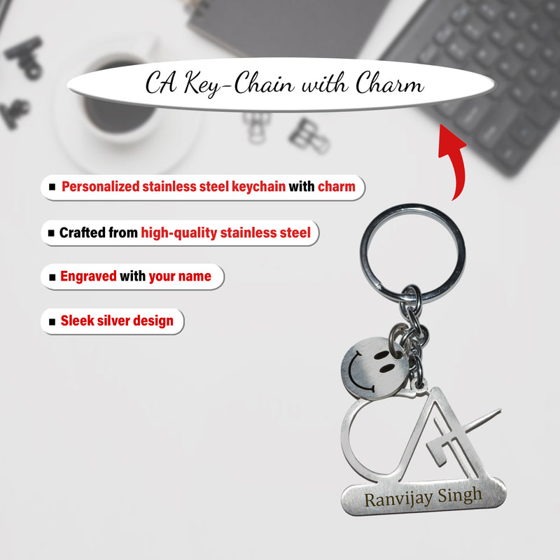 CA Combo: CA Logo Keychain, Pen & Wallet with Name.