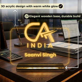 Customized CA LED Desk Lamp with Name & Charted Accountant Symbol