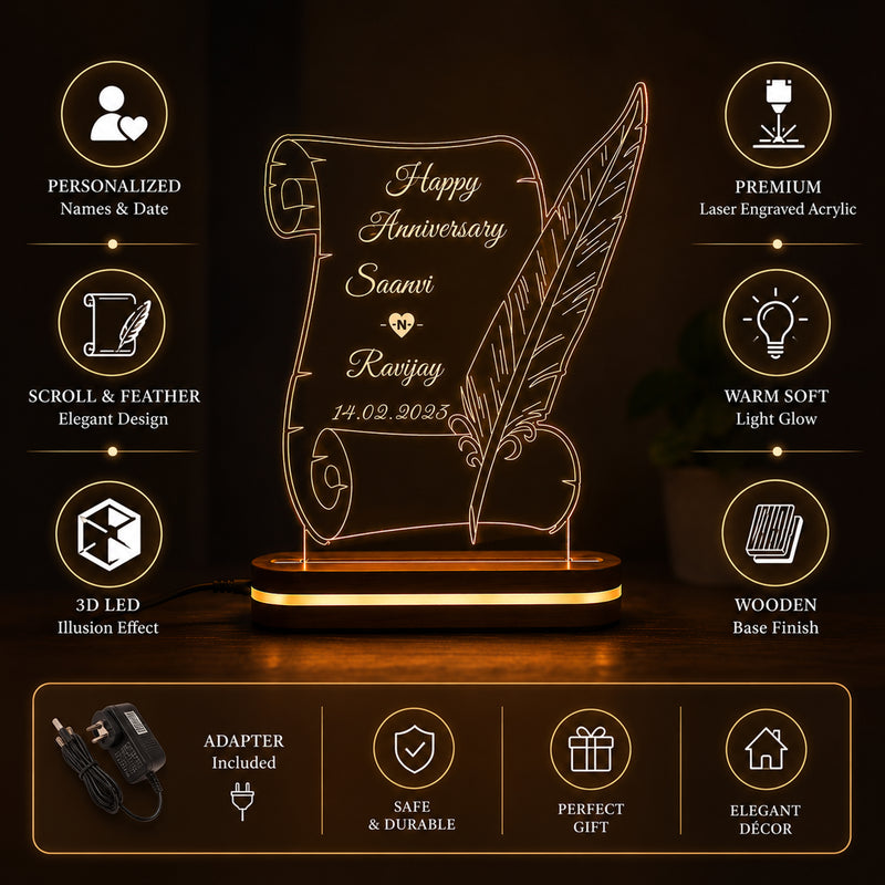 Acrylic LED Photo Lamp 6x8 Inch – Customized Engraved Photo Cutout with Name (Copy)
