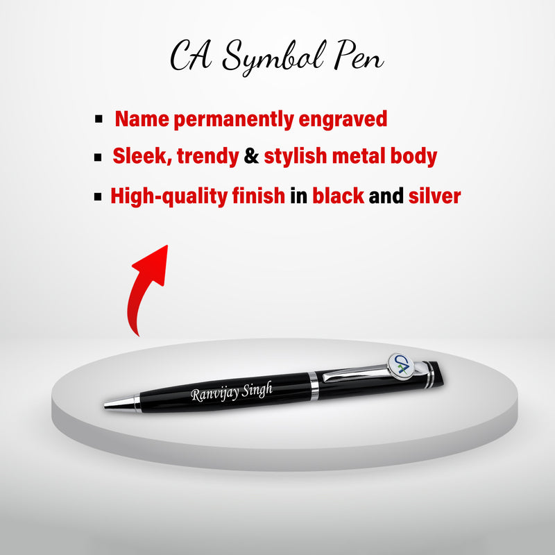 CA Combo: Personalized Name-Engraved Pen & Pen Stand