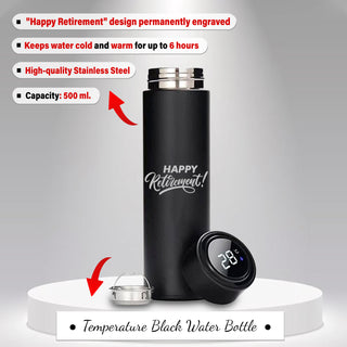 Retirement Gift Set – Thermos Bottle & Travel Mug with Happy Retirement Quote