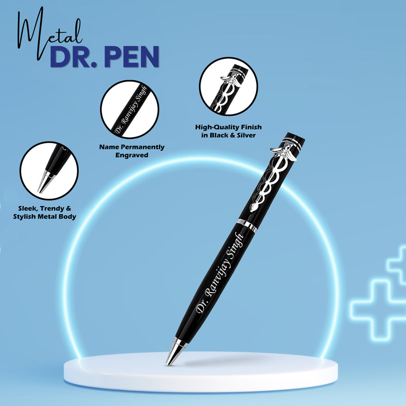 Customized Doctor Set  –  Engraved Pen & Doctor Coat Pen Stand