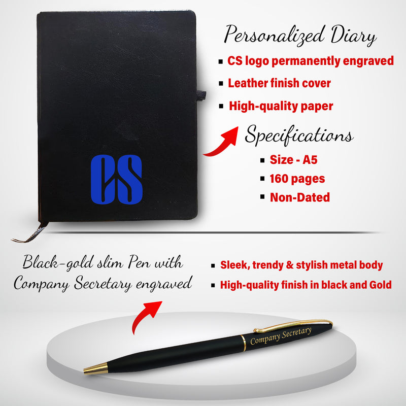 CS Gift Set – Pen Stand, Diary & Engraved Pen