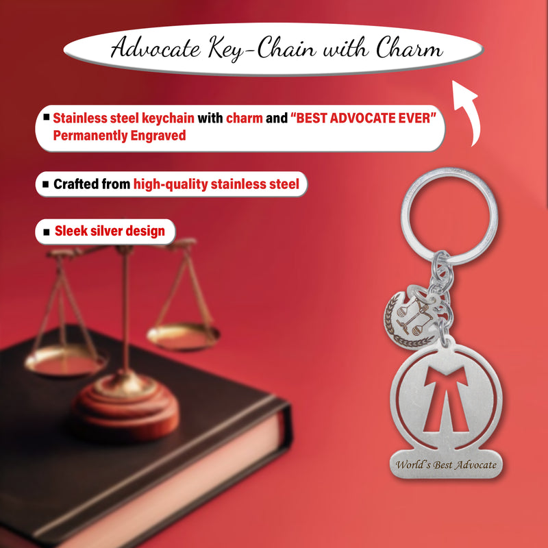 Advocate Combo - Advocate Keychain, Pen with 'World's Best Advocate' & Wallet with Advocate Charm.