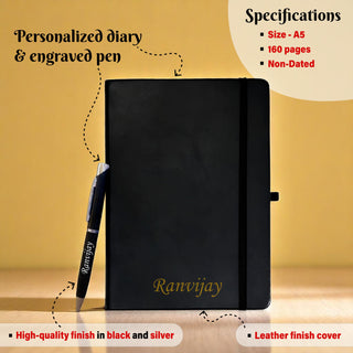 Personalized Gift Set – Custom Diary, Pen & Photo Bottle