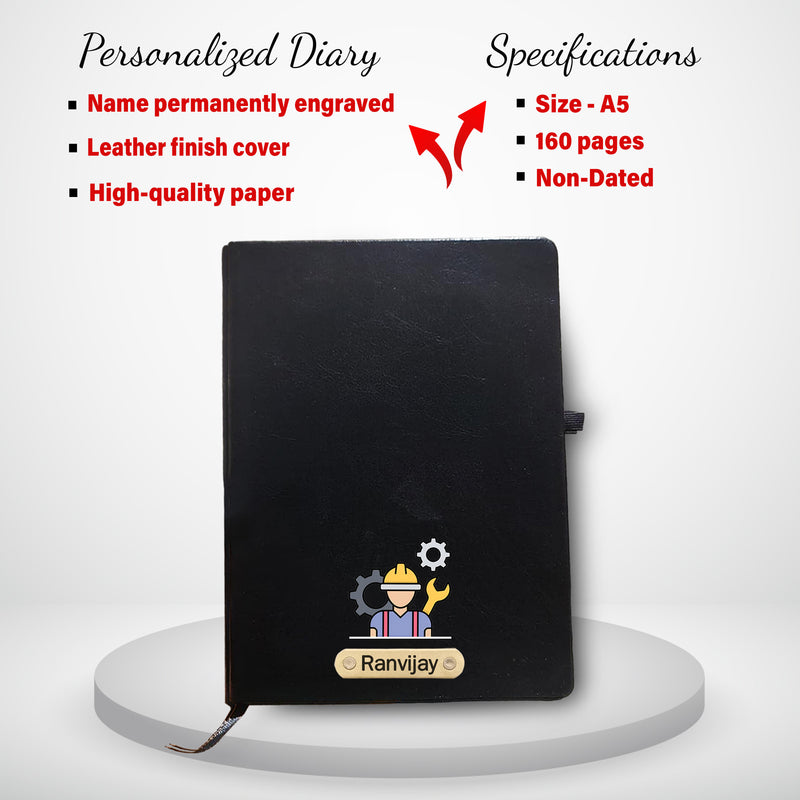 Customized Engineer Gift Set-Engineer Pen & Diary with Engineer's Name