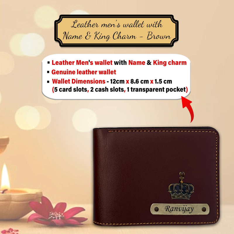 Diwali Gift Set for Men – Wallet, Pen, Keychain With Dry Fruits & Diya's.