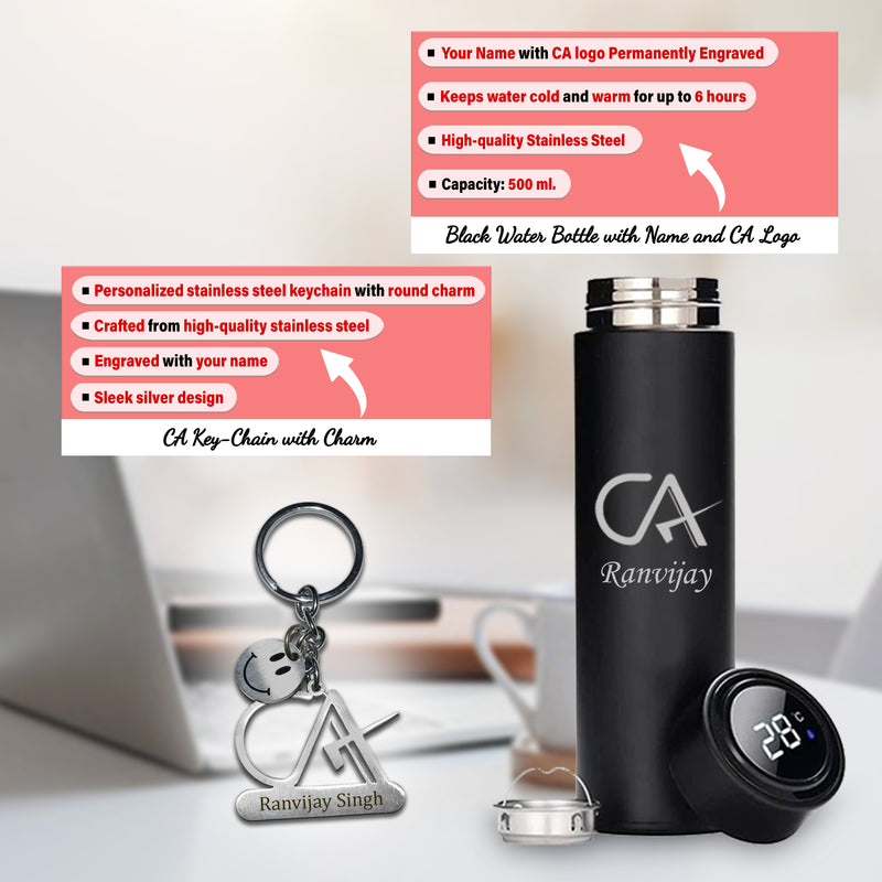 Customized CA Gift Set: Keychain, Water Bottle, Pen, Wallet & Diary.