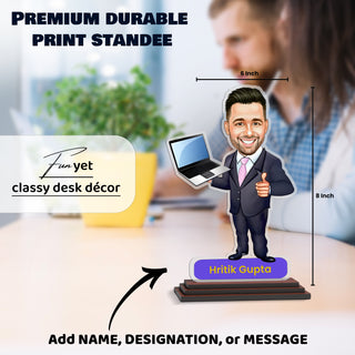 Photo Caricature for Male Employee – Customized Acrylic Standee.