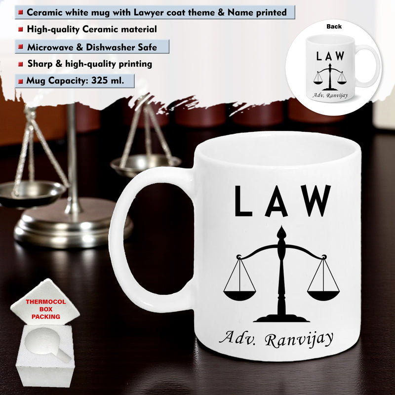 Personalized Acrylic Caricature 6x8 Inch for Lawyers with Custom Name Mug.