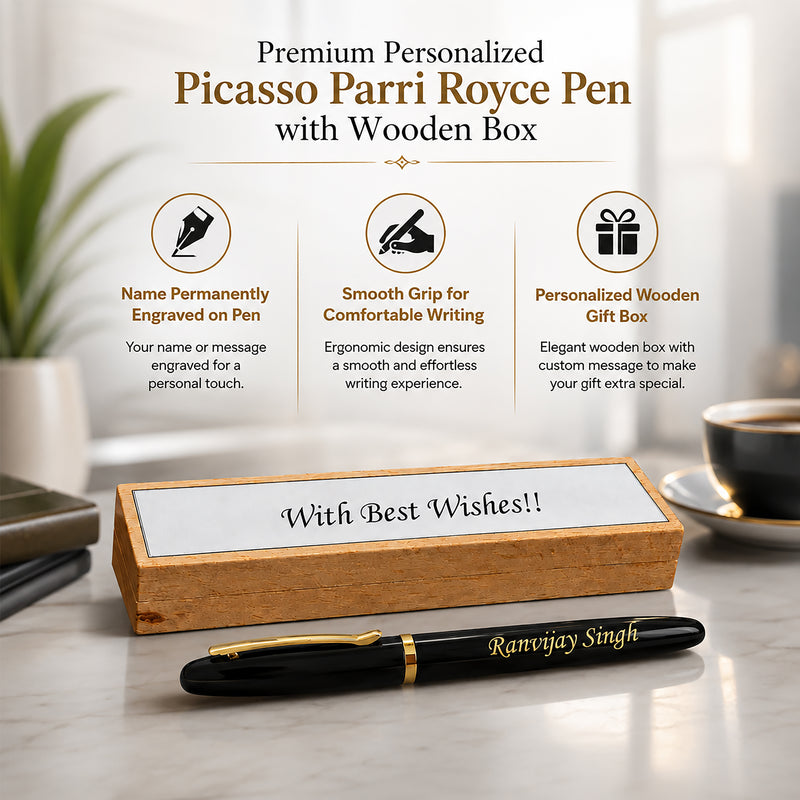 Customized Picasso Parri Royce Pen with Wooden Box.