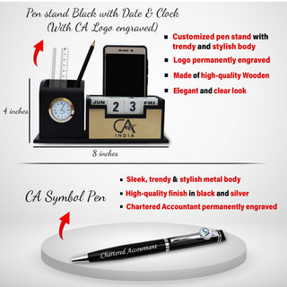 CA Gift Set – Engraved Pen, Pen Stand & Mug.