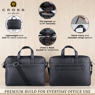Premium Cross Laptop Sleeve With Luggage Strap & Handle.