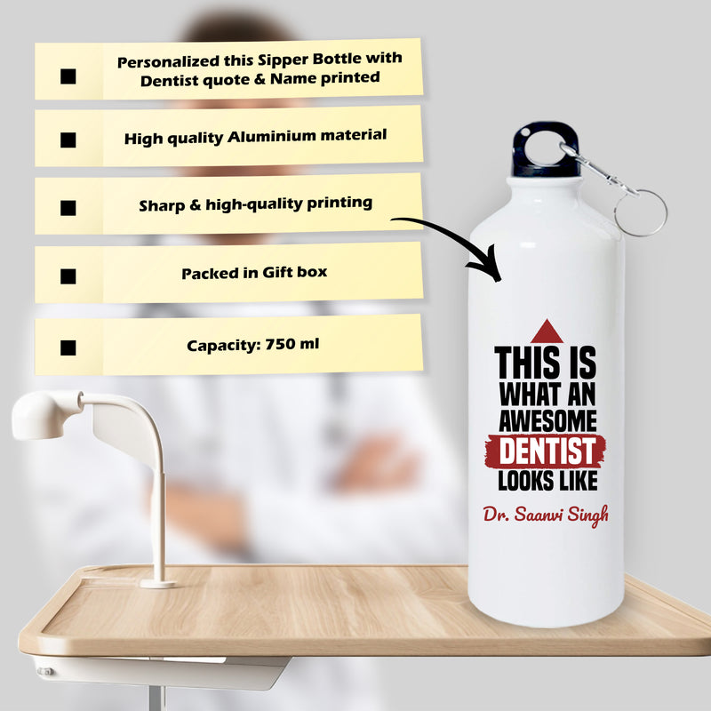 Doctor Gift Set –Custom Name Water Bottle & Ceramic Mug with Doctor Themed Design.