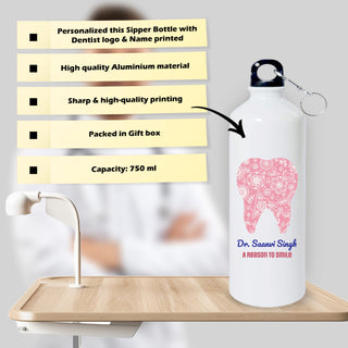 Doctor Gift Set –Custom Name Water Bottle & Ceramic Mug with Doctor Themed Design.