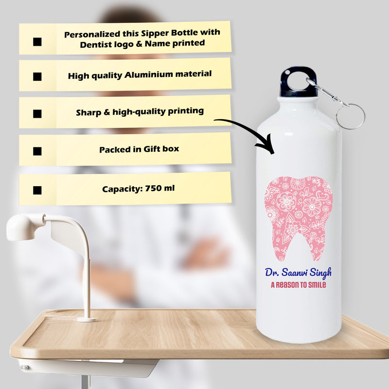 Doctor Gift Set –Custom Name Water Bottle & Ceramic Mug with Doctor Themed Design.