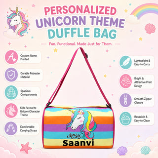 Kid's Travel Duffle Bag with Name Printed - Duffle Bag for Kids