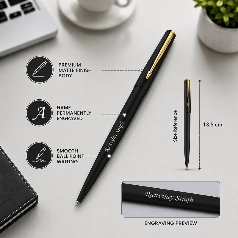 Customized Parker Ball Point Pen with Name Engraved.