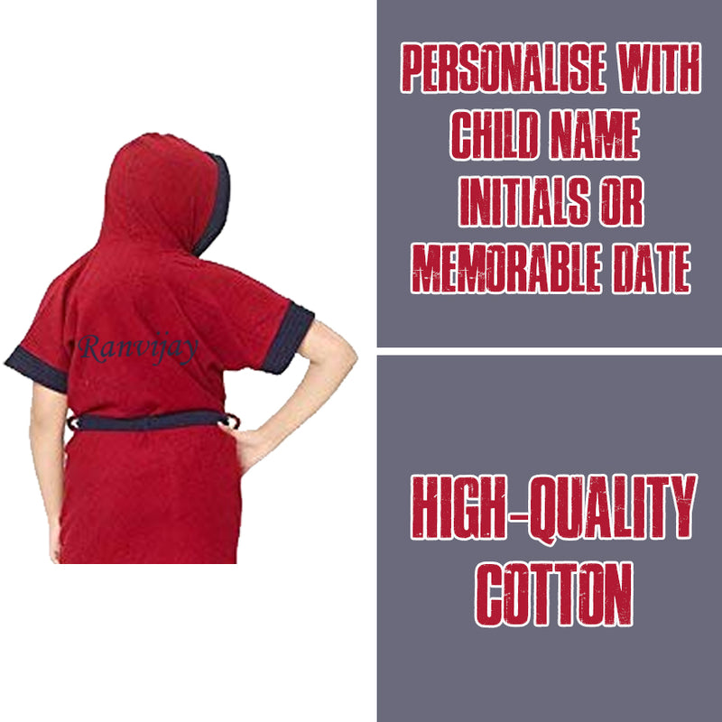 Personalized Hooded Bathrobe for Boys & Girls