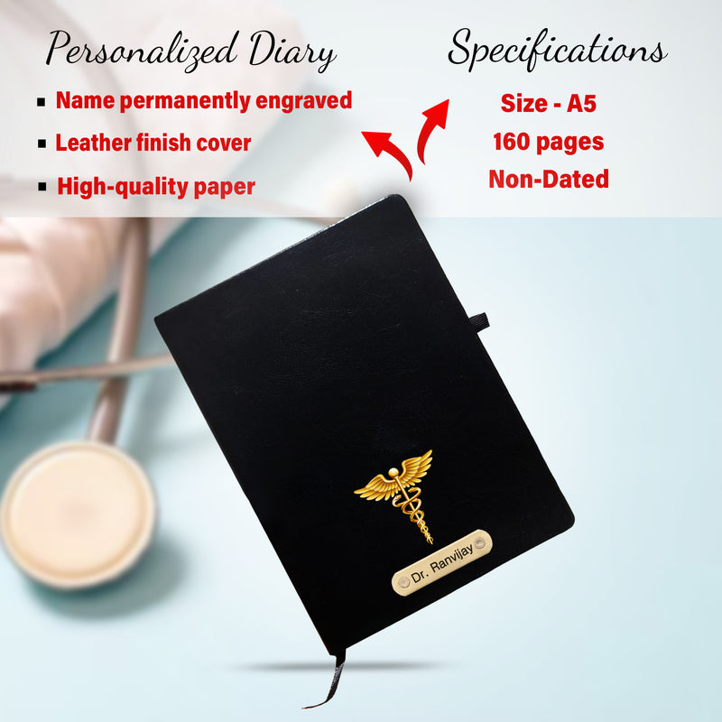 Personalized Doctor's Gift: Engraved Pen & Diary Set.