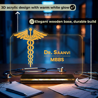 Customized Doctor LED Desk Lamp with Name & Medical Symbol