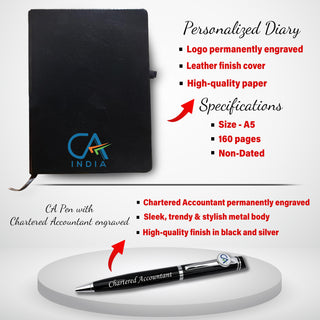 CA Gift Set – Pen Stand, Pen & Diary with CA Logo