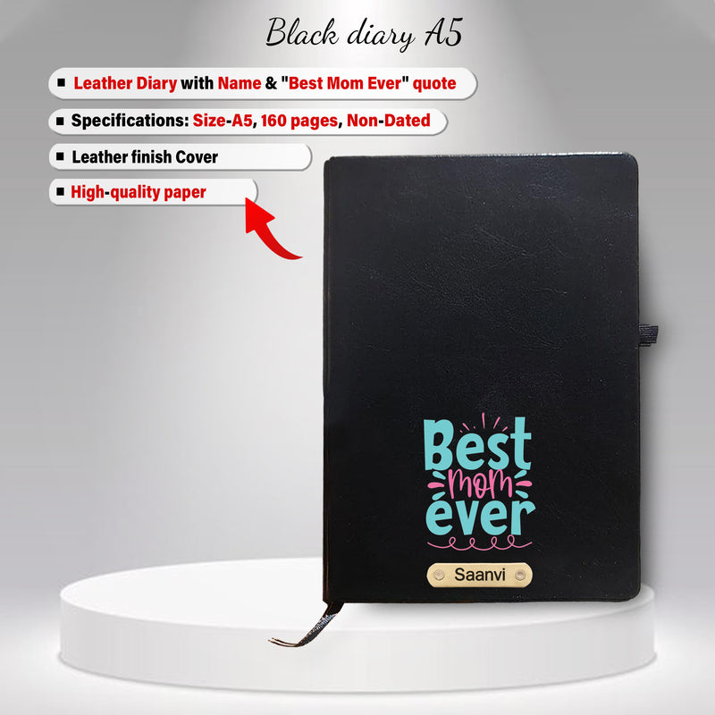 Customized Mother's Day Gift Set – Engraved Pen, 'Best Mom Ever' Diary, & Custom Sling Bag