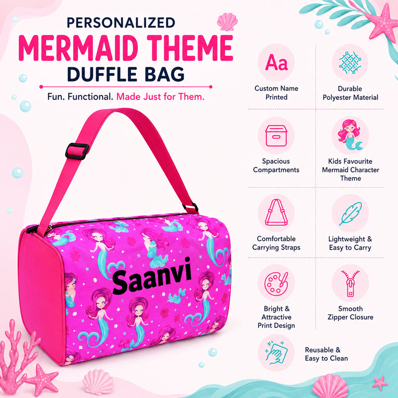 Kid's Travel Duffle Bag with Name Printed - Duffle Bag for Kids