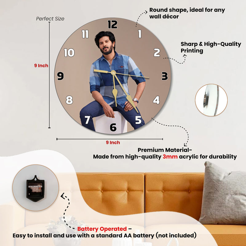 Personalized Acrylic Photo Printed Wall Clock