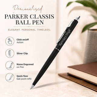 Customized Parker Ball Point Pen With Name Engraved.