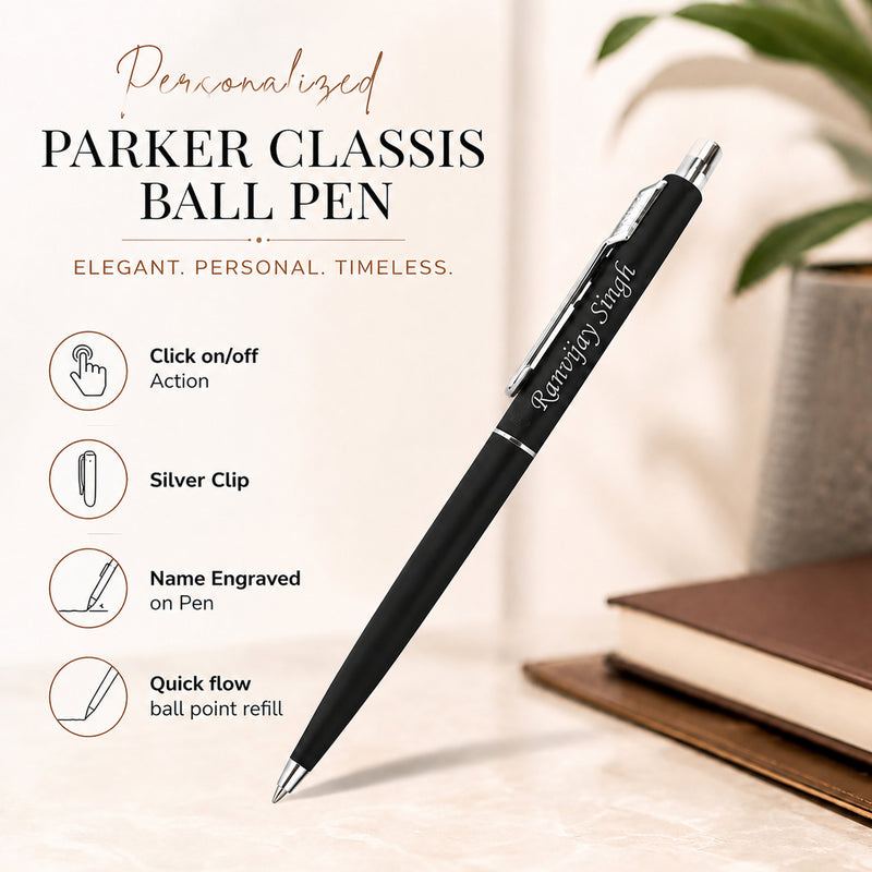 Customized Parker Ball Point Pen With Name Engraved.