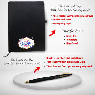 Teacher Appreciation Set: Diary, Keychain, Bottle, Pen & Mug.