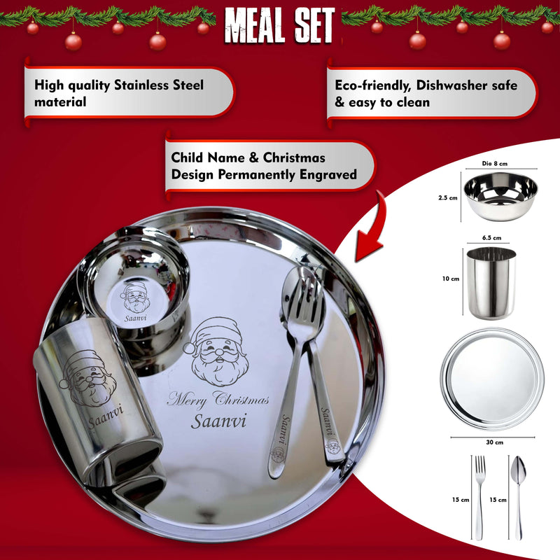 Christmas Gift Combo - Personalized Meal Set & Mug with Christmas Design.