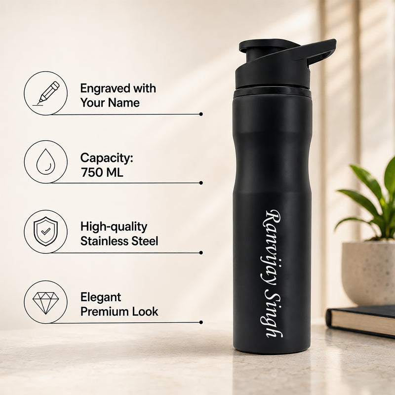 Personalized Sipper Water Bottle With Name Engraved.