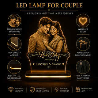 Acrylic LED Photo Lamp 6x8 Inch – Customized Engraved Photo Cutout with Name